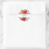 Red Rose & Pink Floral 3 Dank u Ronde Sticker (Tas)