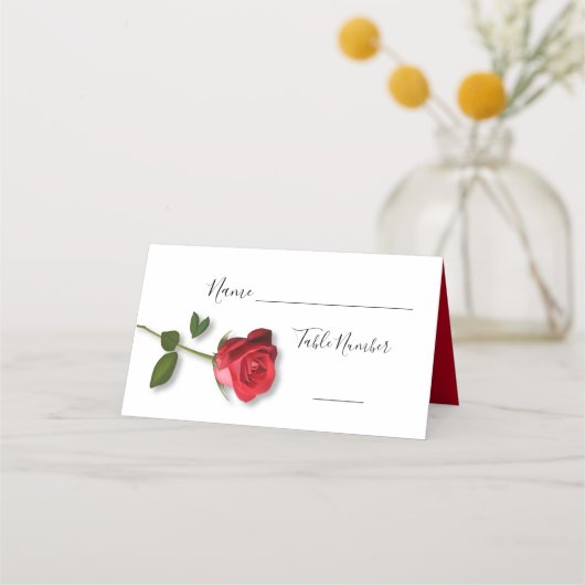 Red Rose Place Card Plaatskaartje (Voorkant)