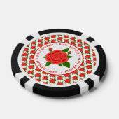 Red Rose Poker Chips voor verjaardagen (Enkel)