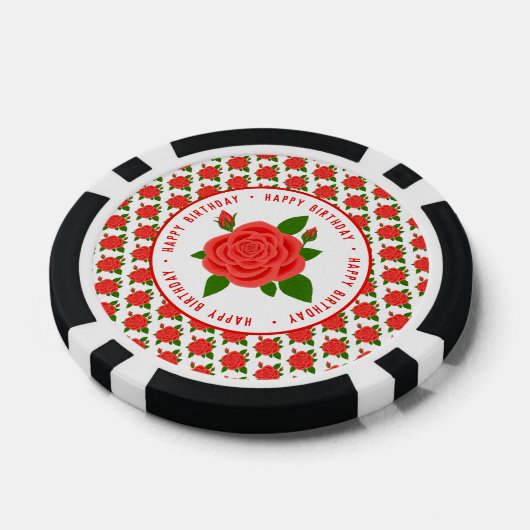 Red Rose Poker Chips voor verjaardagen (Enkel)
