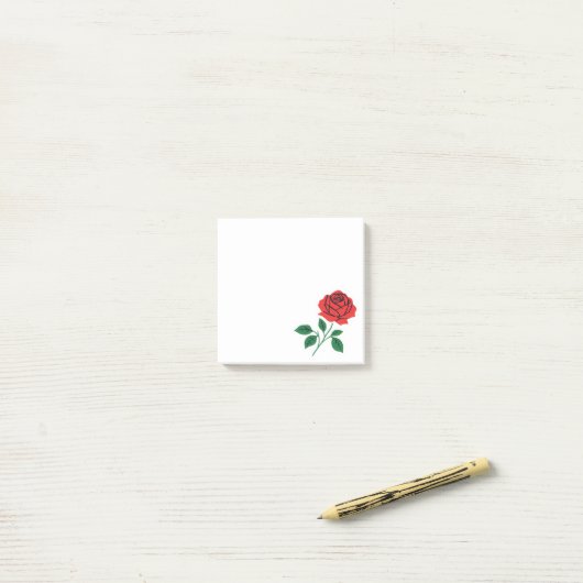 Red Rose Post-it® Notes (Op bureau)