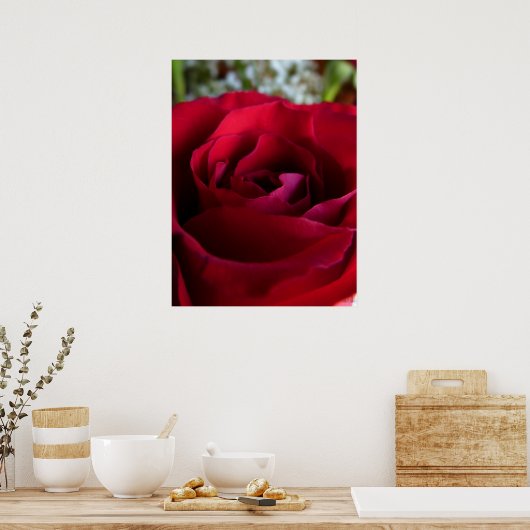 Red Rose Poster — Afdruk prachtige, langwerpige Ar (Keuken)