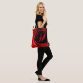 Red Rose Print Canvas tas (Op model)