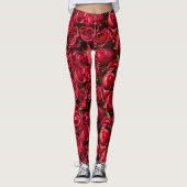 Red Rose print leggings (Voorkant)