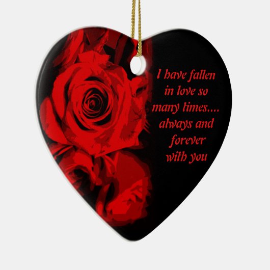 Red Rose Print Valentijn Keepomwille Ornament (Rechts)