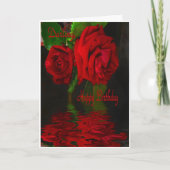 Red Rose Refelcted-Happy Birthday Darling Kaart (Voorkant)