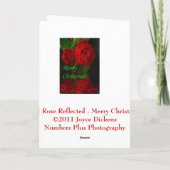 Red Rose Reflected - Vrolijk kerstfeest Feestdagen Kaart (Achterkant)