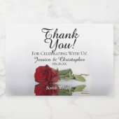 Red Rose Reflecties Bruiloft Dank U Mini Likeurfles Etiket (Enkel label)