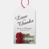 Red Rose Reflecties Liefde & Bedankt Bruiloft Cadeaulabel (Voorkant)