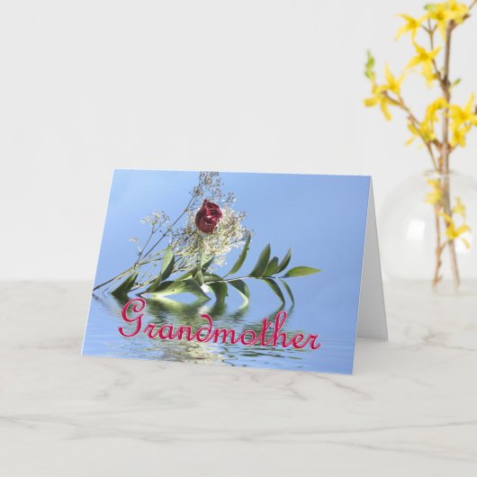 Red Rose & Reflection for Grandma Moederdag Kaart (Gele Bloem)