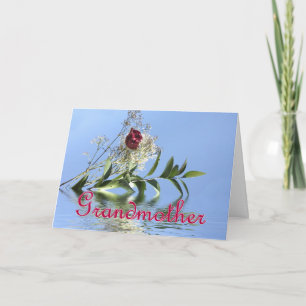 Red Rose & Reflection for Grandma Moederdag Kaart