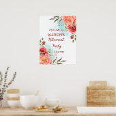 Red Rose Retirement Party Welkomstbord Poster (Keuken)