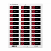 Red Rose Return-adreslabel Etiket (Full Sheet)