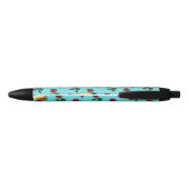  Red Rose & Ribbon Toevoegen Jouw naam 80s Retro Zwarte Inkt Pen (Achterkant)