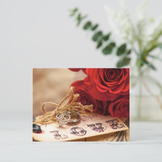 Red Rose Ring Briefkaart (Staand voorkant)