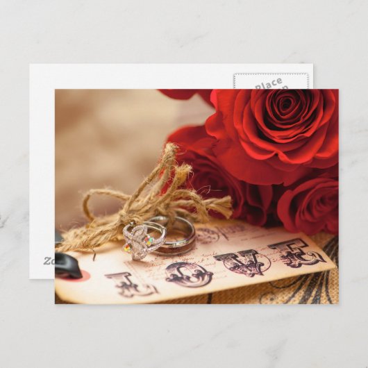 Red Rose Ring Briefkaart (Voorkant / Achterkant)