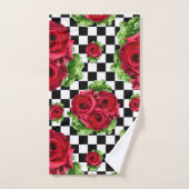 Red Rose Rockabilly Check Bad Handdoek (Handdoek)