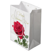 Red rose - Rode roos - Valentine's day Medium Cadeauzakje (Voorkant Gekanteld)