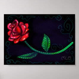 Red Rose Romance Art Print