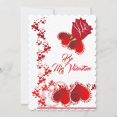 Red Rose Romantic Hearts ben mijn Valentijn Feestdagenkaart (Voorkant)
