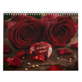 Red Rose Romantic Valentine Couple 2026 Desk Kalender