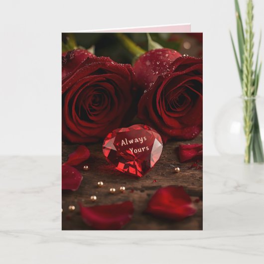  Red Rose Romantic Valentine Love Greeting Card Kaart (Voorkant)