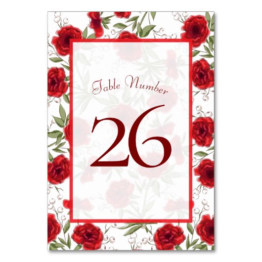 Red Rose Romantic Wedding Kaart (Achterkant)