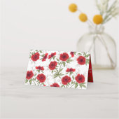 Red Rose Romantic Wedding Plaatskaartje (Achterkant)