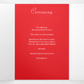 Red Rose Romantic Wedding Programs Drieluik Programma (Binnenkant midden)