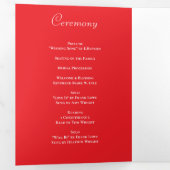 Red Rose Romantic Wedding Programs Drieluik Programma (Binnenzijde eerst)