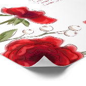 Red Rose Romantic Wedding Seating Chart Poster (Hoek)