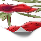 Red Rose Romantic Wedding Seating Chart Poster (Hoek)