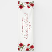 Red Rose Romantic Wedding Spandoek (Verticaal)