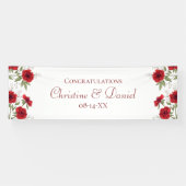 Red Rose Romantic Wedding Spandoek (Horizontaal)