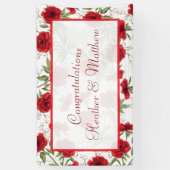 Red Rose Romantic Wedding Spandoek (Verticaal)