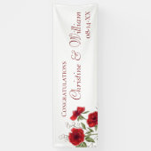 Red Rose Romantic Wedding Spandoek (Verticaal)