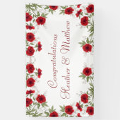 Red Rose Romantic Wedding Spandoek (Verticaal)