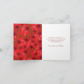 Red Rose Romantic Wedding Thank You Cards Photo (Binnen)