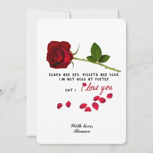 Red Rose Romantisch Ik hou van je Valentijnsdag Ka (Voorkant)