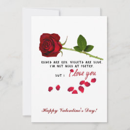 Red Rose Romantisch Ik hou van je Valentijnsdag Ka Notitiekaartje