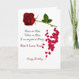 Red Rose Romantisch Ik hou van je Verjaardag Kaart