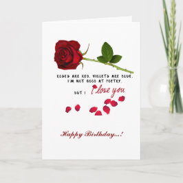 Red Rose Romantisch Ik hou van je Verjaardag Kaart