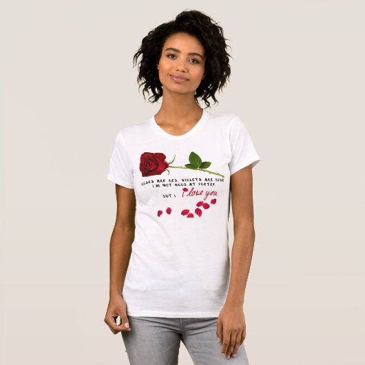 Red Rose Romantische Liefde Valentijnsdag T-shirt (Voorkant volledig)
