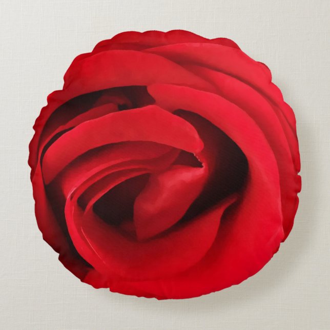 Red Rose Rond Kussen (Voorkant)