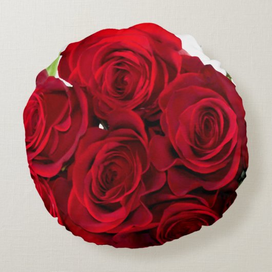 Red Rose Rond Kussen (Achterkant)
