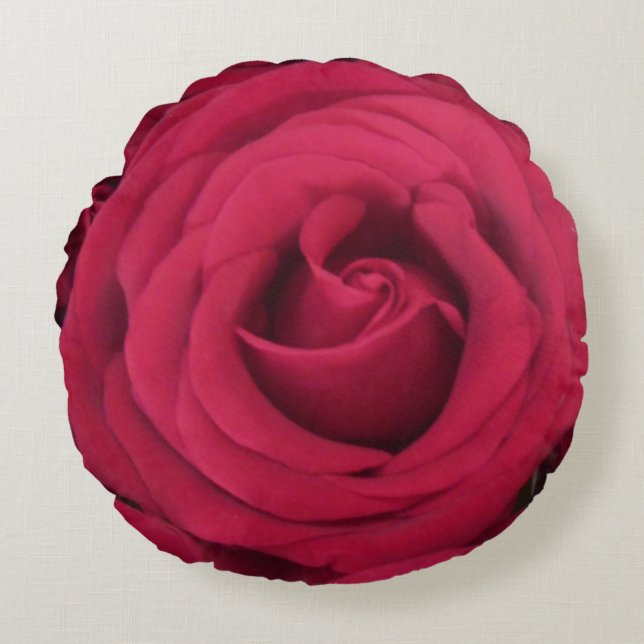 Red Rose Rond Kussen (Voorkant)