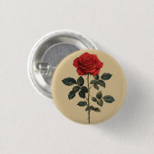 Red Rose Ronde Button 3,2 Cm (Voorkant /achterkant)
