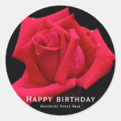 Red Rose Ronde Sticker (Voorkant)