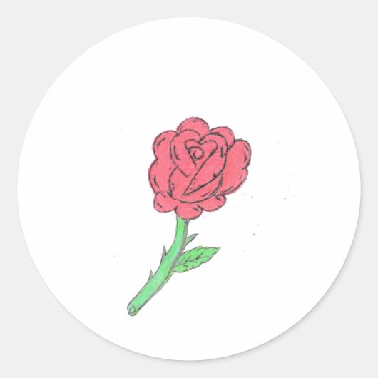 Red Rose Ronde Sticker (Voorkant)