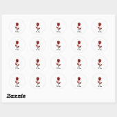 Red Rose Ronde Sticker (Vel)